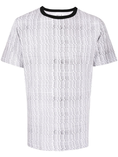 Shop Agnès B. Text-print Cotton T-shirt In White