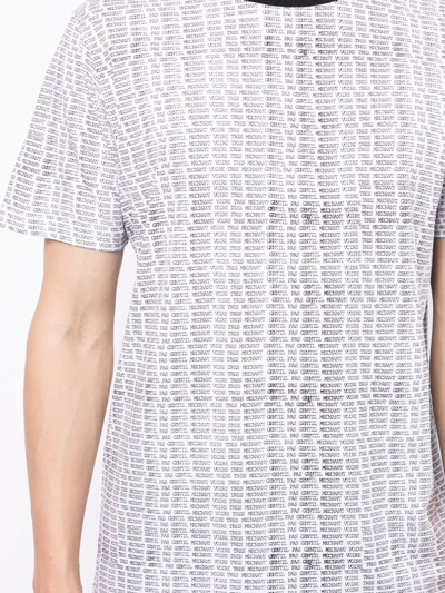 Shop Agnès B. Text-print Cotton T-shirt In White