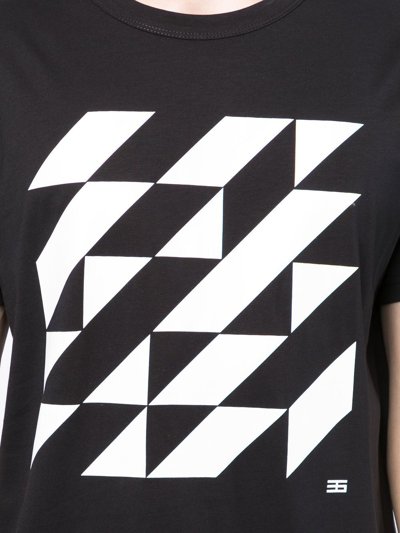 Shop Agnès B. Geometric-print T-shirt In Black