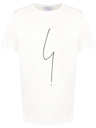 Shop Agnès B. Graphic-print T-shirt In White