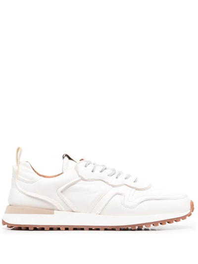 Shop Buttero Panelled-design Sneakers In White