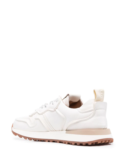 Shop Buttero Panelled-design Sneakers In White