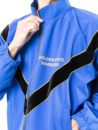 Shop Just Don Warriors Contrast Stripe Track Jacket In Blue