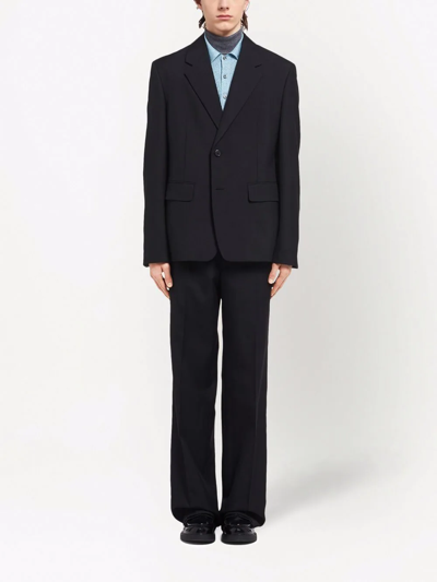 Prada Single-breasted Blazer In Black