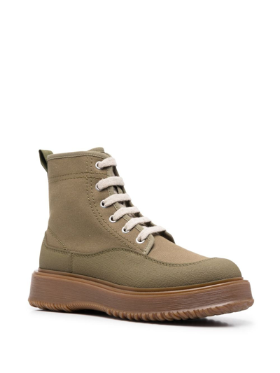 Shop Hogan Ankle Lace-up Boots In Green