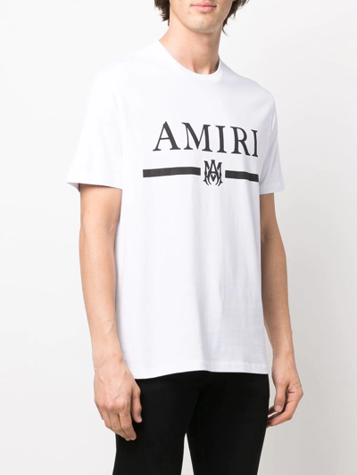 Shop Amiri Logo-print Short-sleeve T-shirt In White