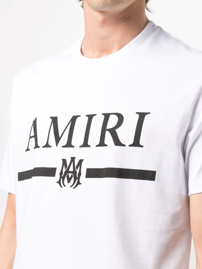 Shop Amiri Logo-print Short-sleeve T-shirt In White