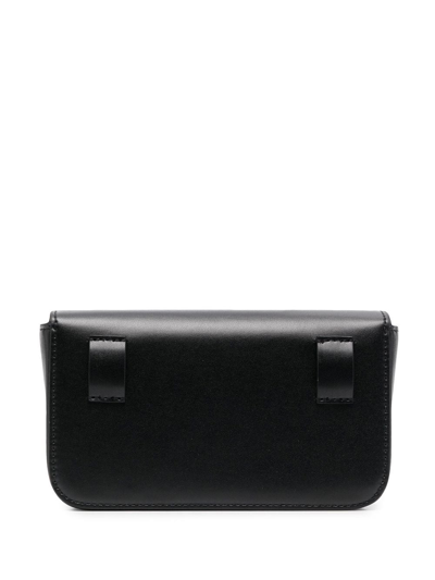Shop Dsquared2 Debossed-logo Faux-leather Shoulder Bag In Black