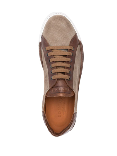 Bontoni Lace-up Low-top Sneakers In Brown