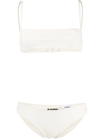 Shop Jil Sander Bandeau Two-piece Bikini In Neutrals