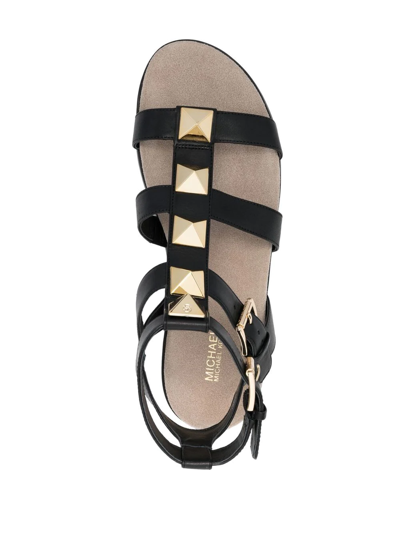 Shop Michael Michael Kors Studded Cage Sandals In Black