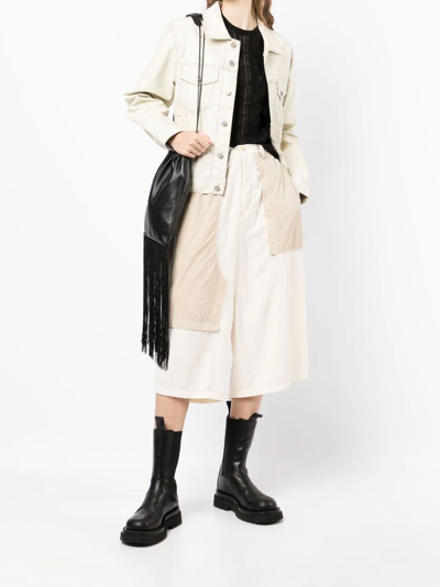 Y's Drop-crotch Wide-leg Trousers In Neutrals