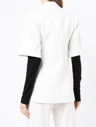 Shop Christopher Esber Short-sleeve Single-breasted Blazer In White