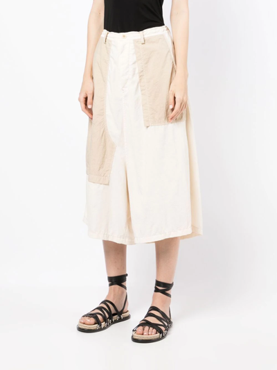 Y's Drop-crotch Wide-leg Trousers In Neutrals