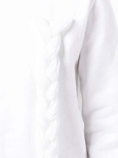 Shop Comme Des Garçons Comme Des Garçons Braided-detail Long-sleeve Jumper In White