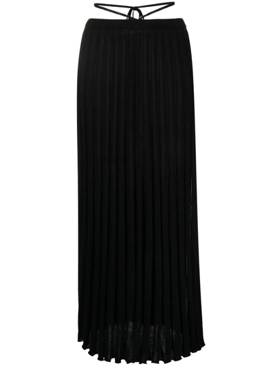 Shop Christopher Esber Ribbed-knit High-waisted Skirt In Black