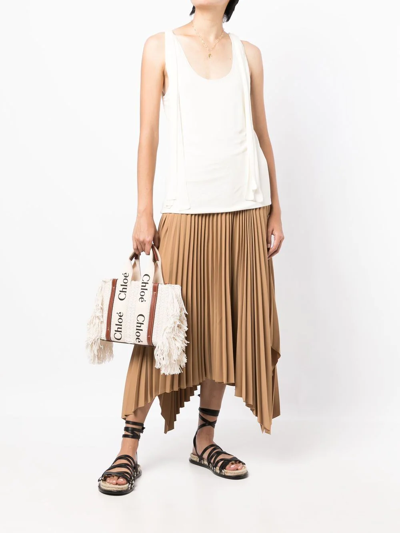 Chloé Strap Detail U-neck Tank Top In White