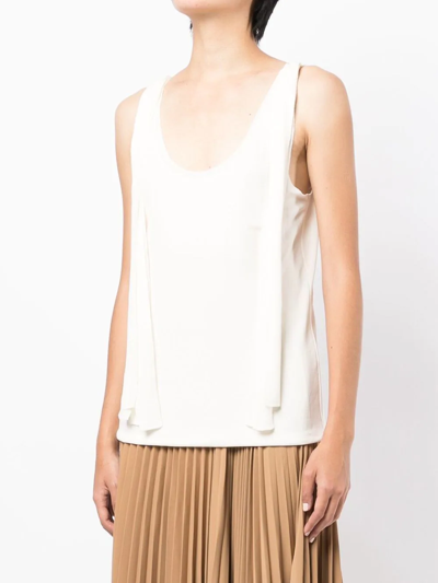 Chloé Strap Detail U-neck Tank Top In White