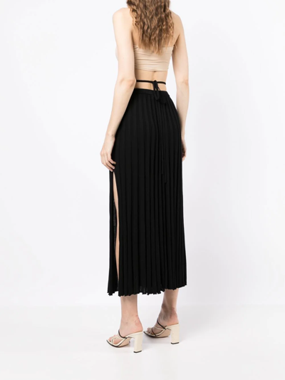 Shop Christopher Esber Ribbed-knit High-waisted Skirt In Black