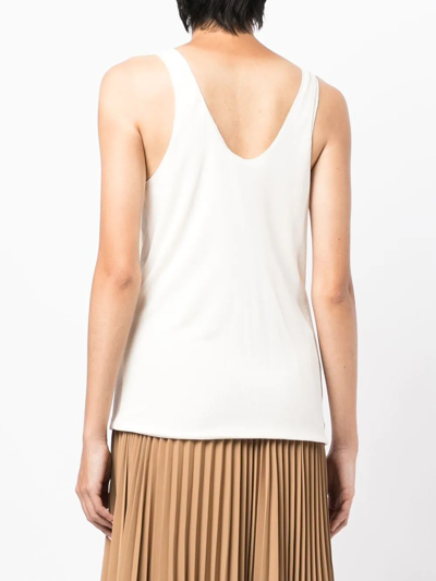 Chloé Strap Detail U-neck Tank Top In White