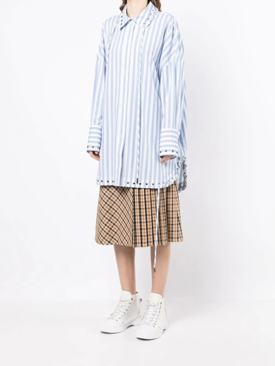 Shop Monse Stripe-pattern Cotton Shirt In Blue