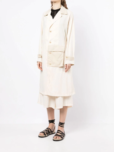 Y's Single-breasted Button-up Coat In Yellow