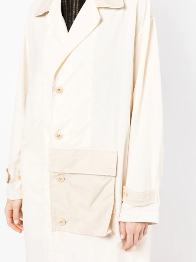 Y's Single-breasted Button-up Coat In Yellow