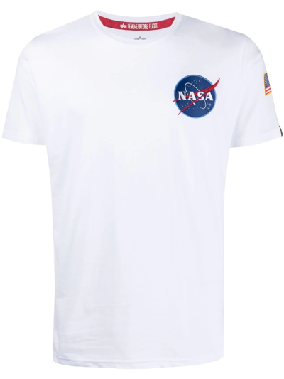 Shop Alpha Industries Logo-print T-shirt In White