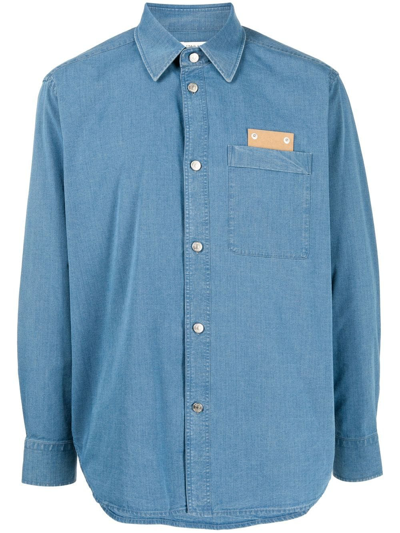 Shop Craig Green Patch-detail Denim Shirt In Blue
