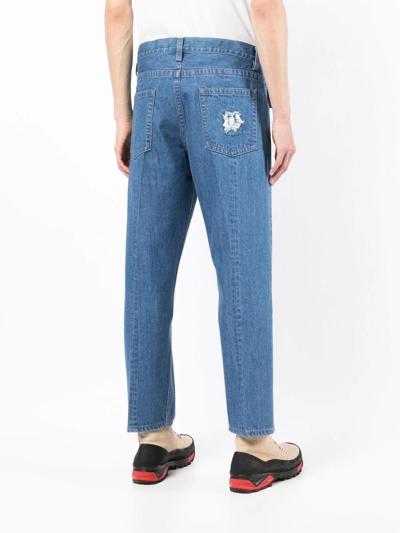 Shop Craig Green Logo-patch Straight-leg Jeans In Blue