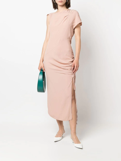 Shop N°21 Asymmetric Midi Dress In Neutrals