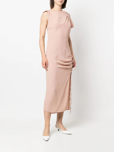 Shop N°21 Asymmetric Midi Dress In Neutrals