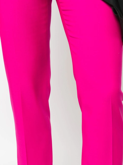 Shop Alexander Mcqueen Cropped Slim-fit Trousers In Pink