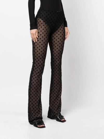 Misbhv Sheer Long Leg Trousers In Black