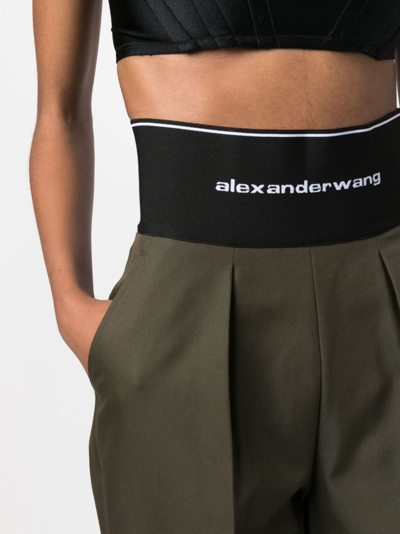 Shop Alexander Wang High Waist Trousers In Green