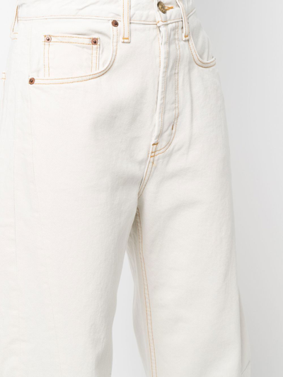 Shop B Sides Lasso Pieced-outseam Denim Jeans In Neutrals