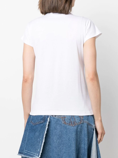 Shop Vivetta Crystal-embellished T-shirt In White