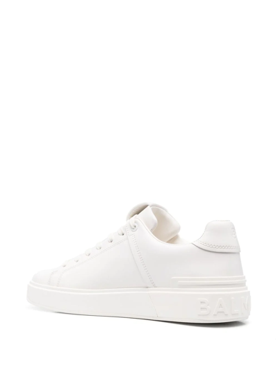Shop Balmain Logo Low-top Sneakers In White