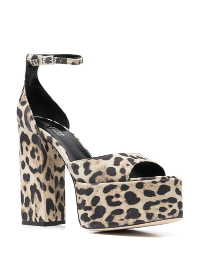 Paris Texas Tatiana 130 Cheetah-print Suede Sandals In Neutrals