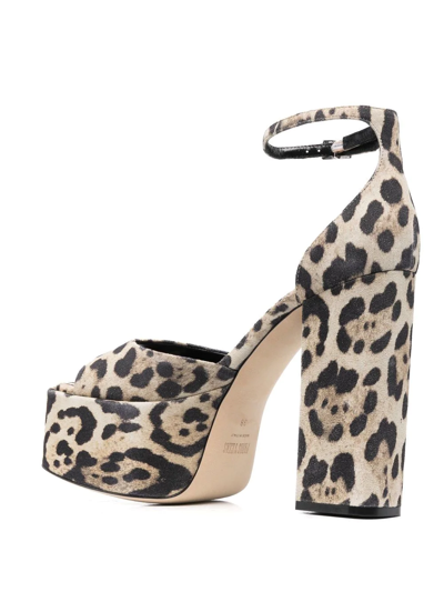 Paris Texas Tatiana 130 Cheetah-print Suede Sandals In Neutrals