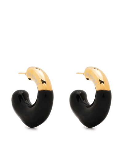 Shop Sunnei Rubberized Small Earrings In Black