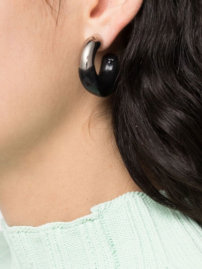 Sunnei Rubberized Small Earrings In Black