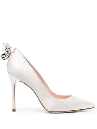 Shop Sophia Webster Mariposa Pointed Pumps In Silver