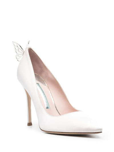 Shop Sophia Webster Mariposa Pointed Pumps In Silver