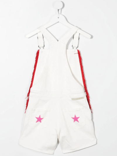 Shop Stella Mccartney Star-patch Dungarees In White