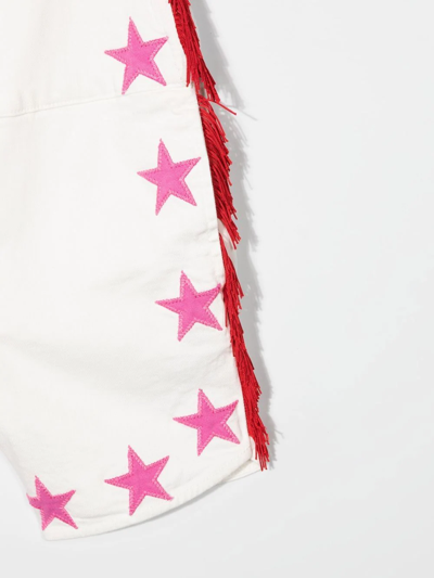 Shop Stella Mccartney Star-patch Dungarees In White