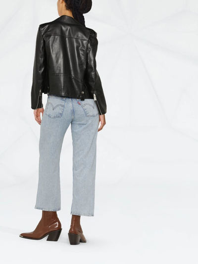 Levi's Ribcage High Waist Ankle Straight Leg Jeans In Blue