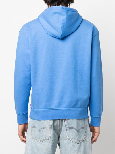 Shop Levi's Logo-print Hoodie In Blue