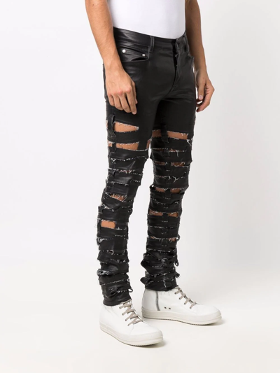 Shop Rick Owens Spartan Distressed Denim Jeans In Black