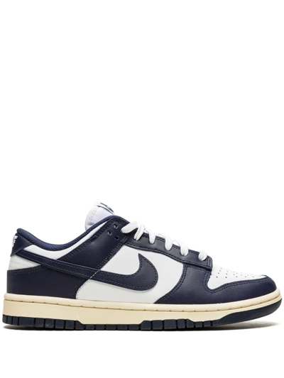 Shop Nike Dunk Low ''vintage Navy'' Sneakers In White